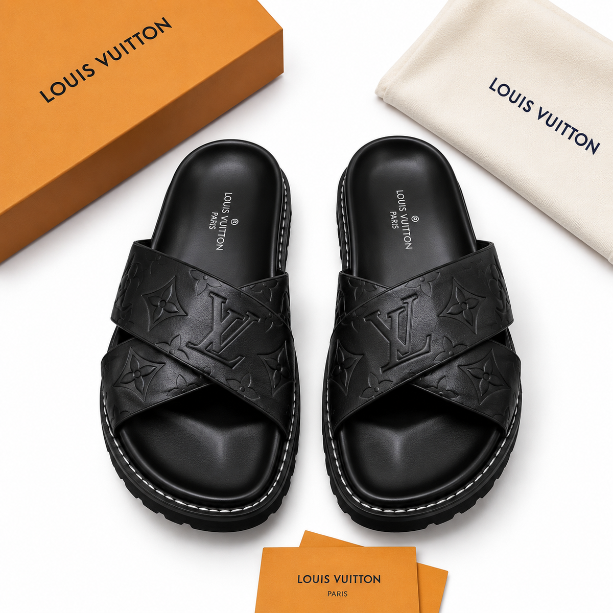 Sandales LV Monogram Cross - Noir