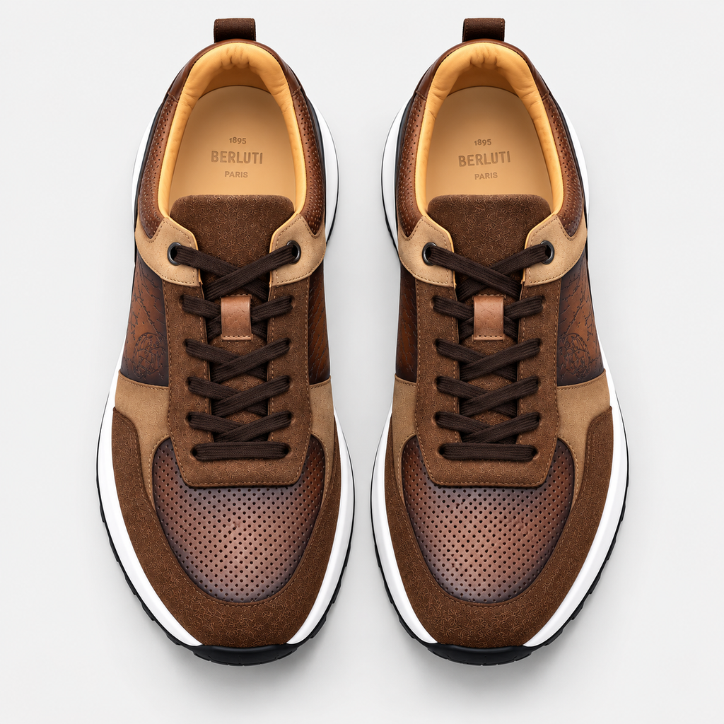 Sneaker Marron daim semelle blanche