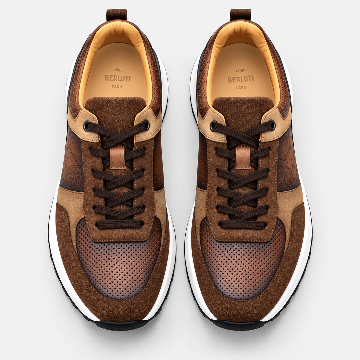 Sneaker Marron daim semelle blanche
