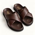 Sandale croisée marron