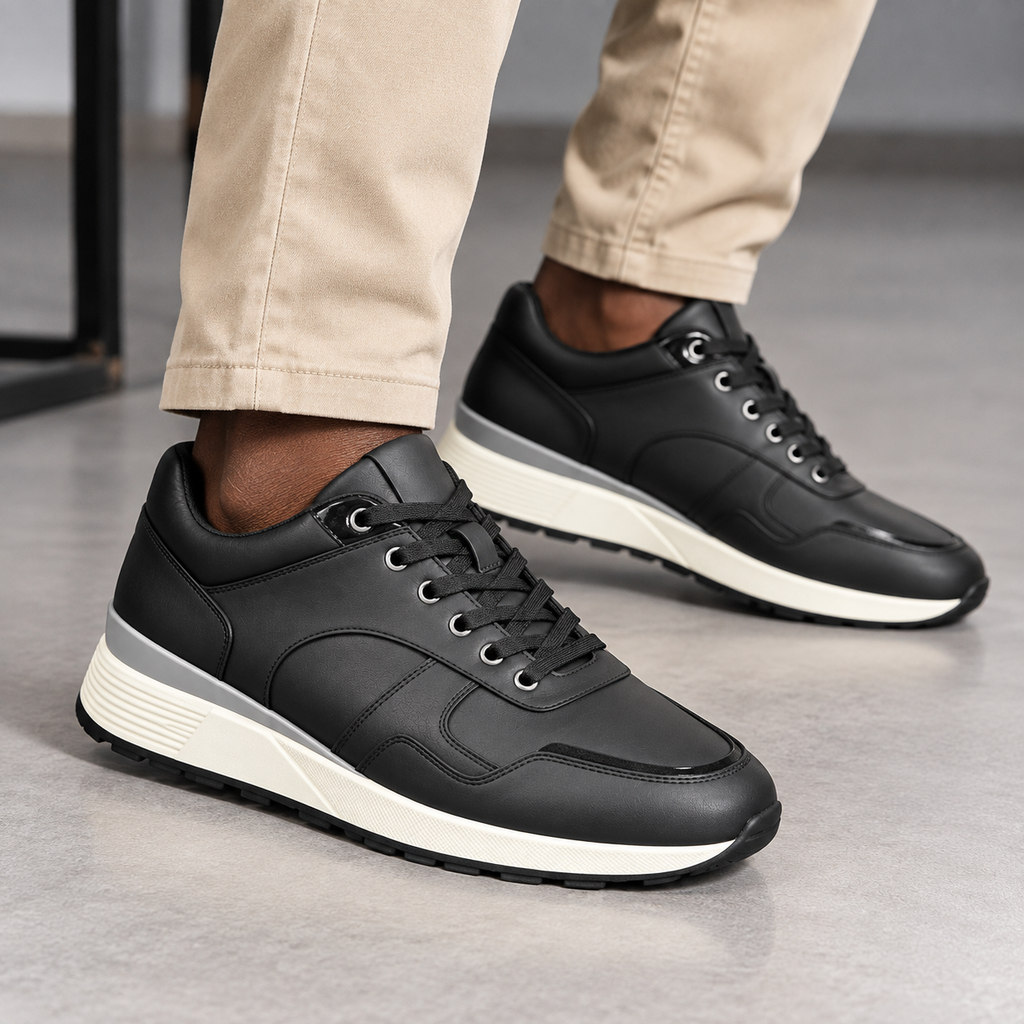 Sneaker zegna cuir noir