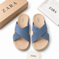 Sandales zara croisé daim - Bleu