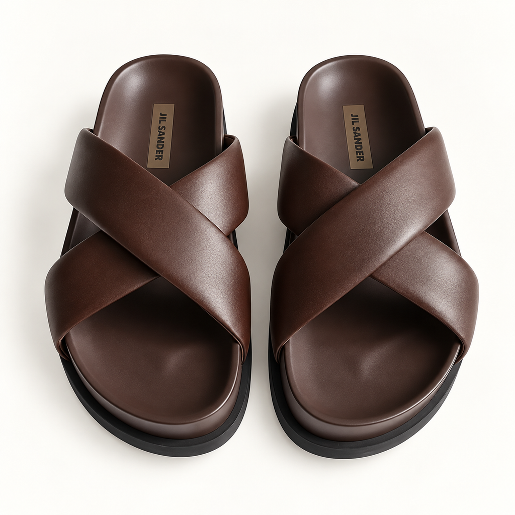 Sandale croisée marron