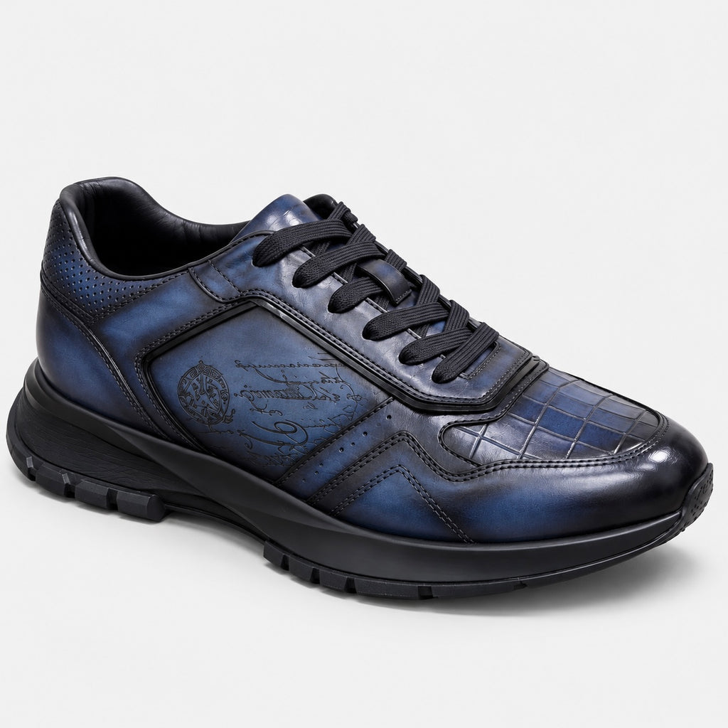 Sneaker Bleu croco semelle noire