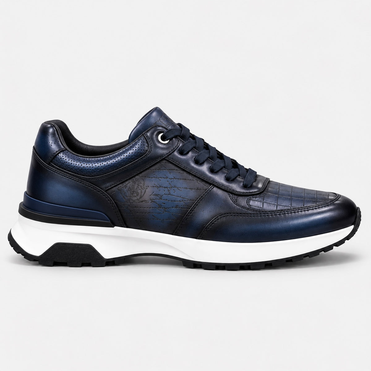 Sneaker Bleu croco semelle blanche