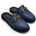 G Horsebit Mule en cuir bleu