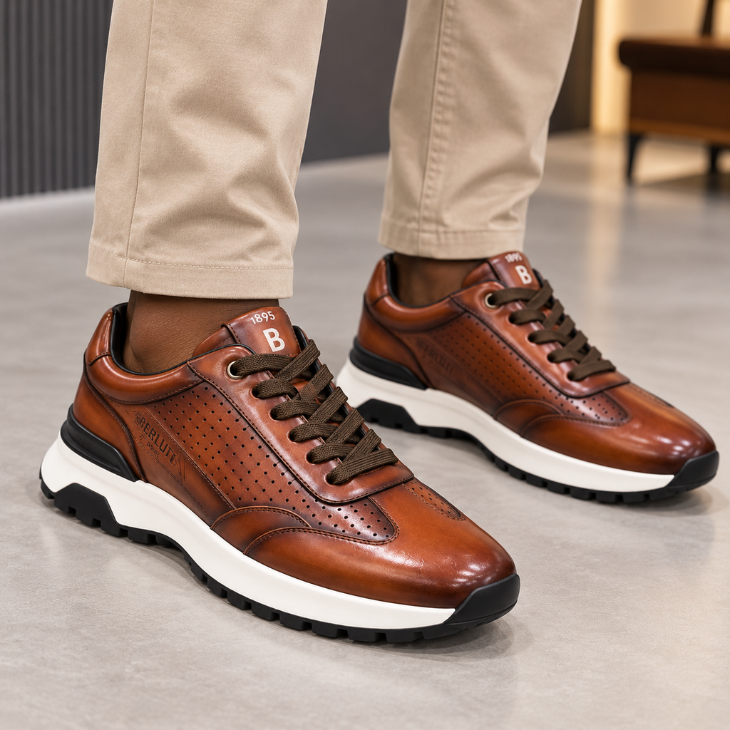 Sneaker marron perforé