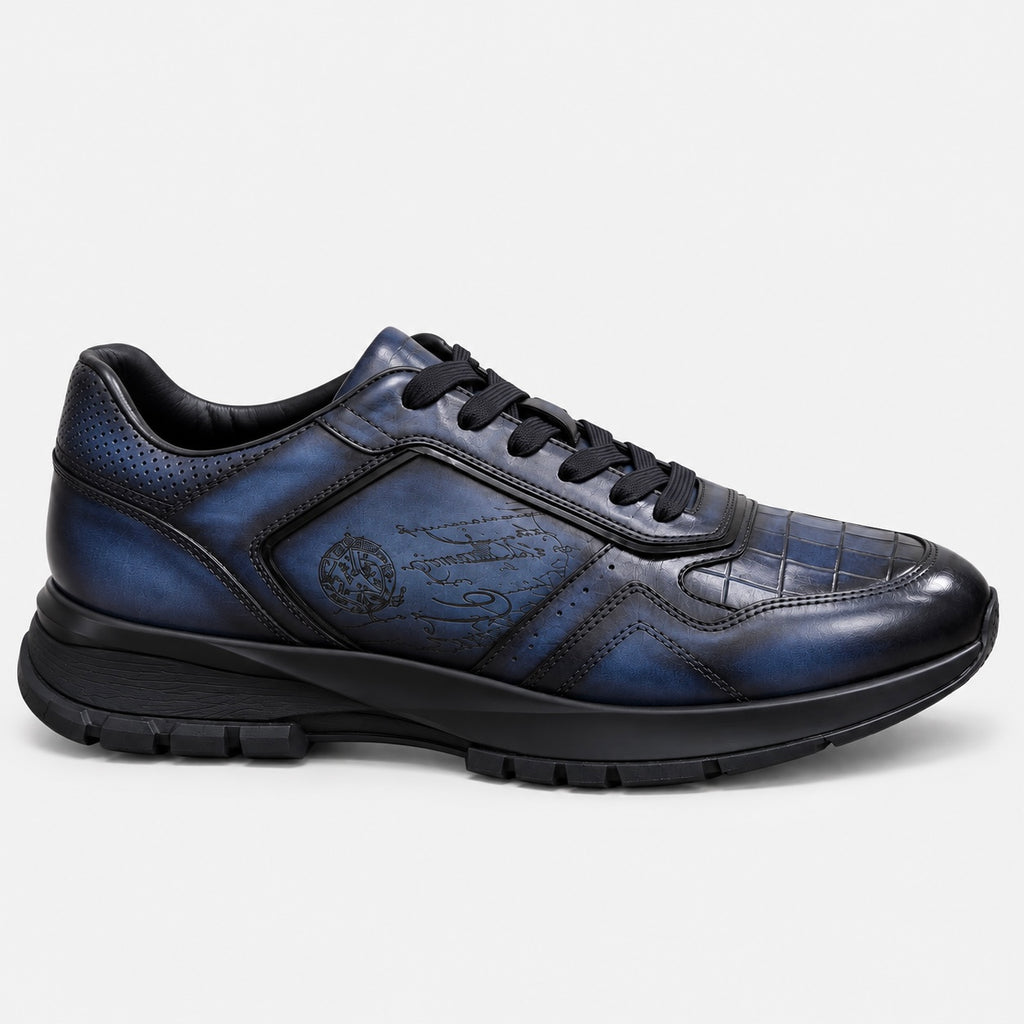 Sneaker Bleu croco semelle noire