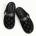 Babouche daim noir premium