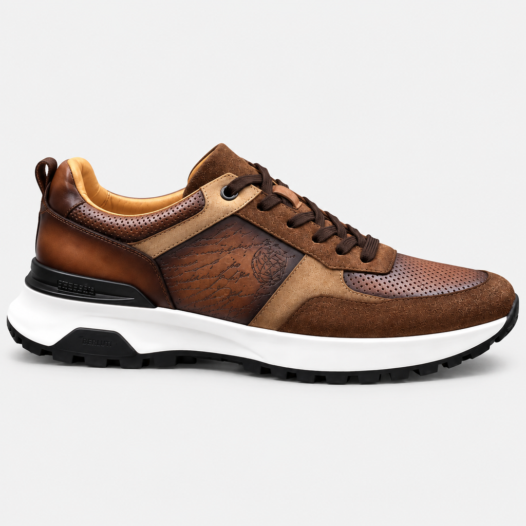 Sneaker Marron daim semelle blanche