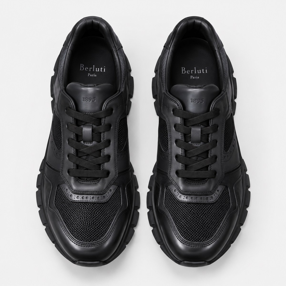 Sneaker Gris cuir/maille semelle noire