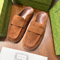 Mules / Slippers Gucci Mocassin GG (Marron Sienne)
