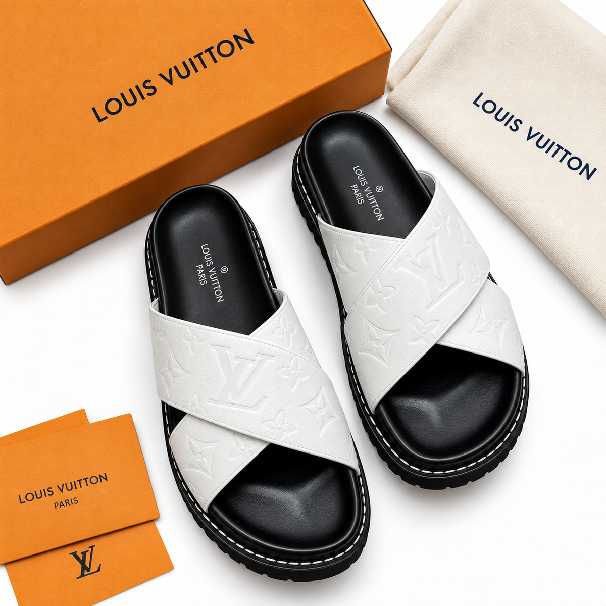 Sandales LV Monogram Cross - Blanc