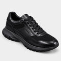 Sneaker Noir cuir/maille semelle noire