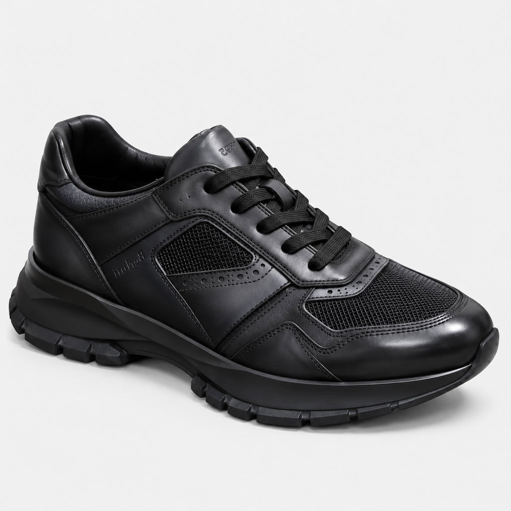 Sneaker Gris cuir/maille semelle noire