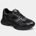 Sneaker Gris cuir/maille semelle noire