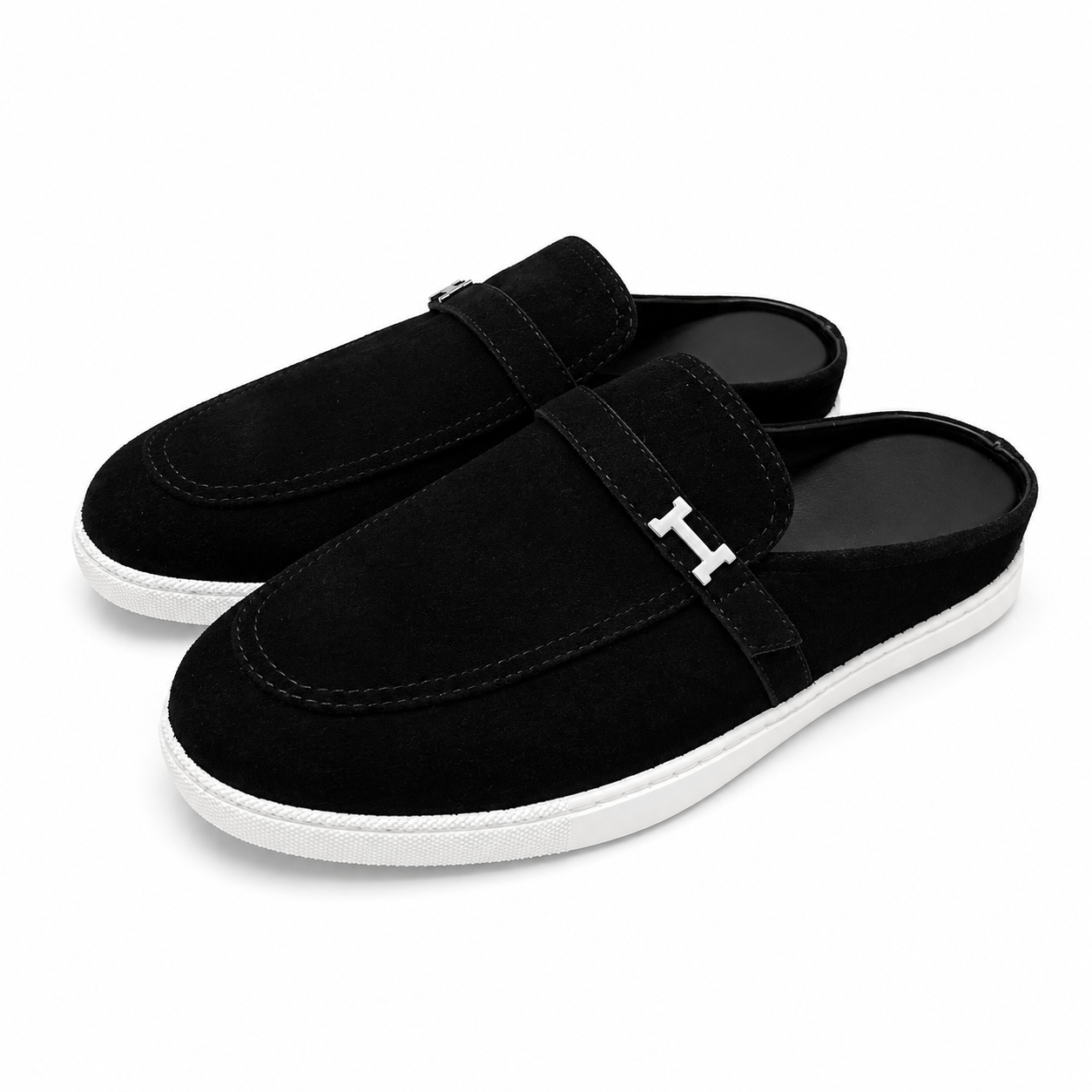 Babouche H daim noir