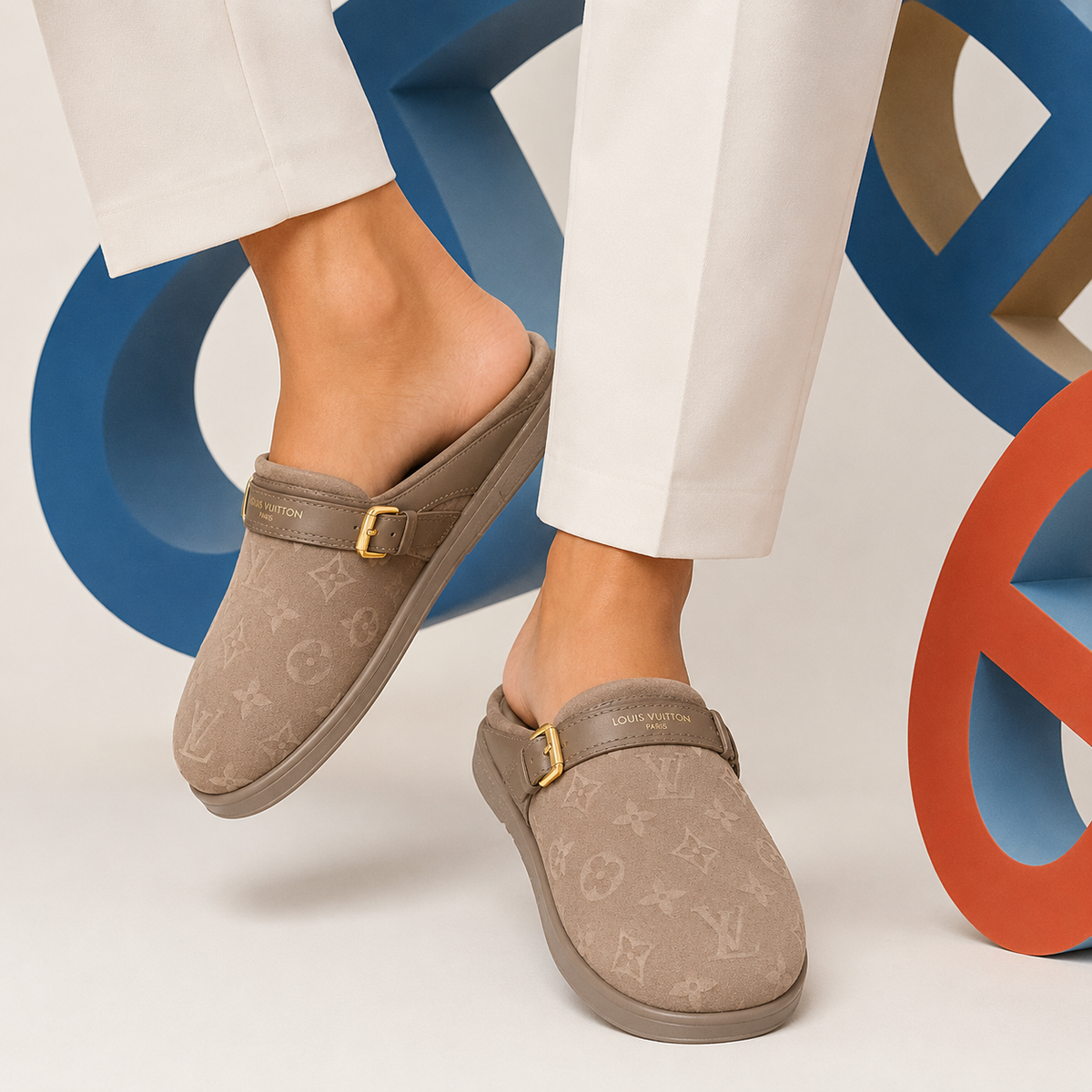 Babouche Lv Beige (daim)