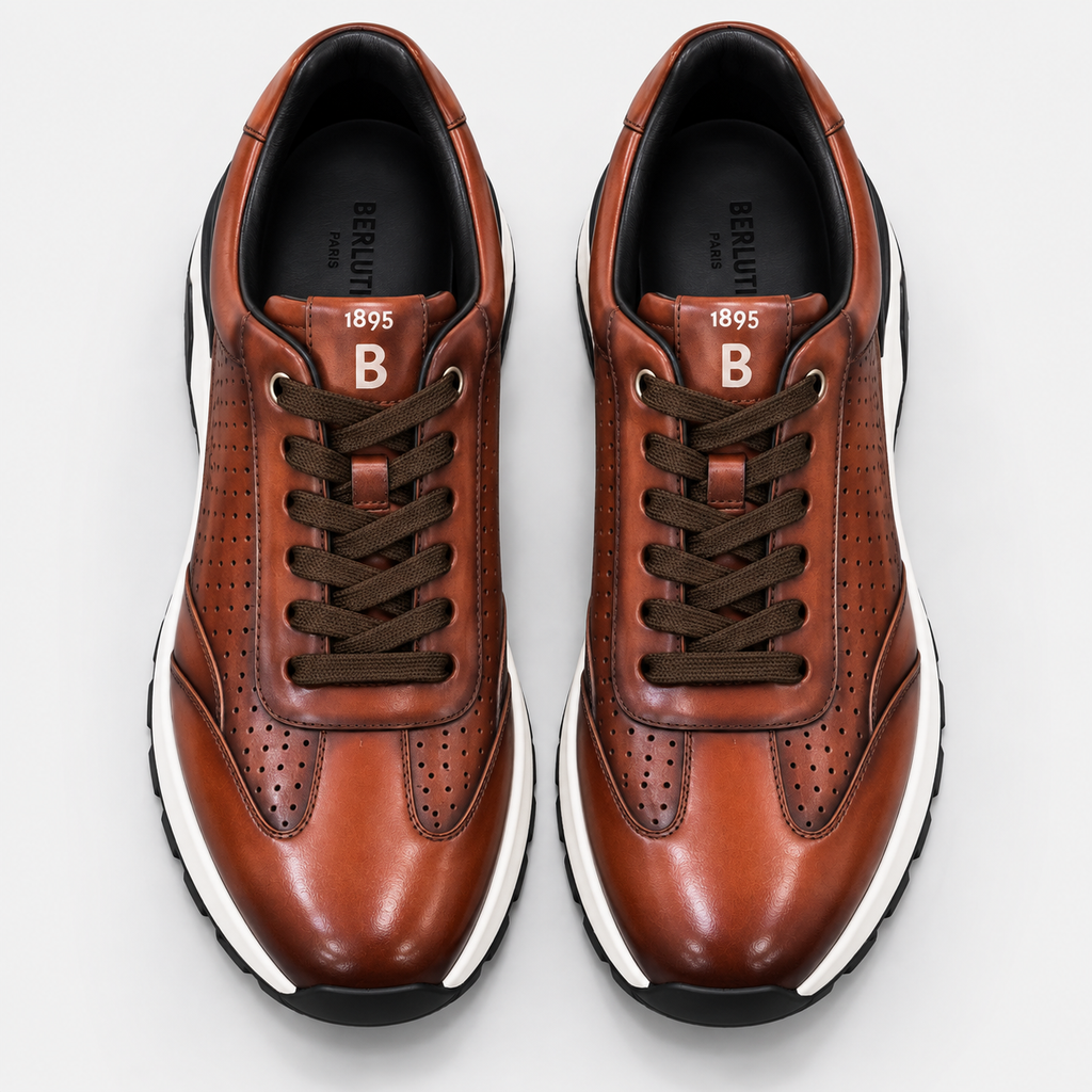 Sneaker marron perforé