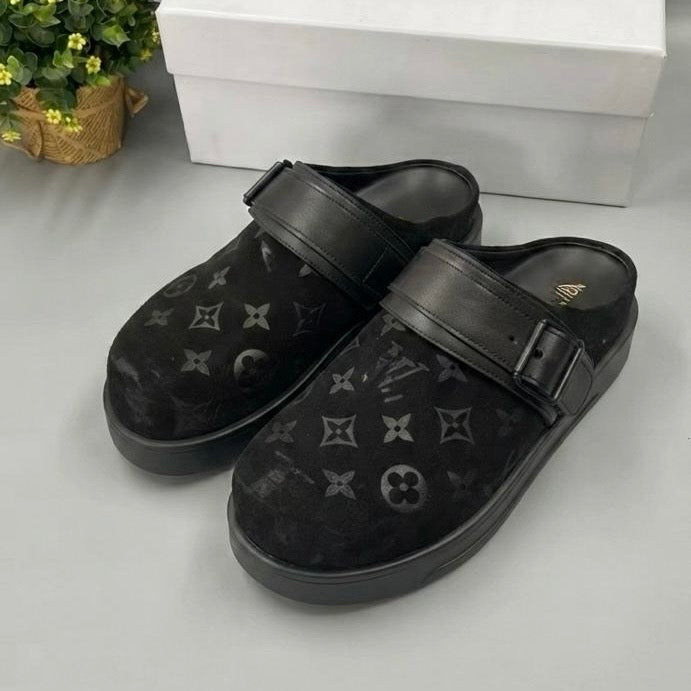 Sabots Louis Vuitton Suede Monogram (Noir)