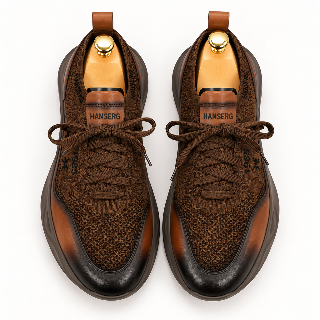 Sneaker hansberg en maille marron