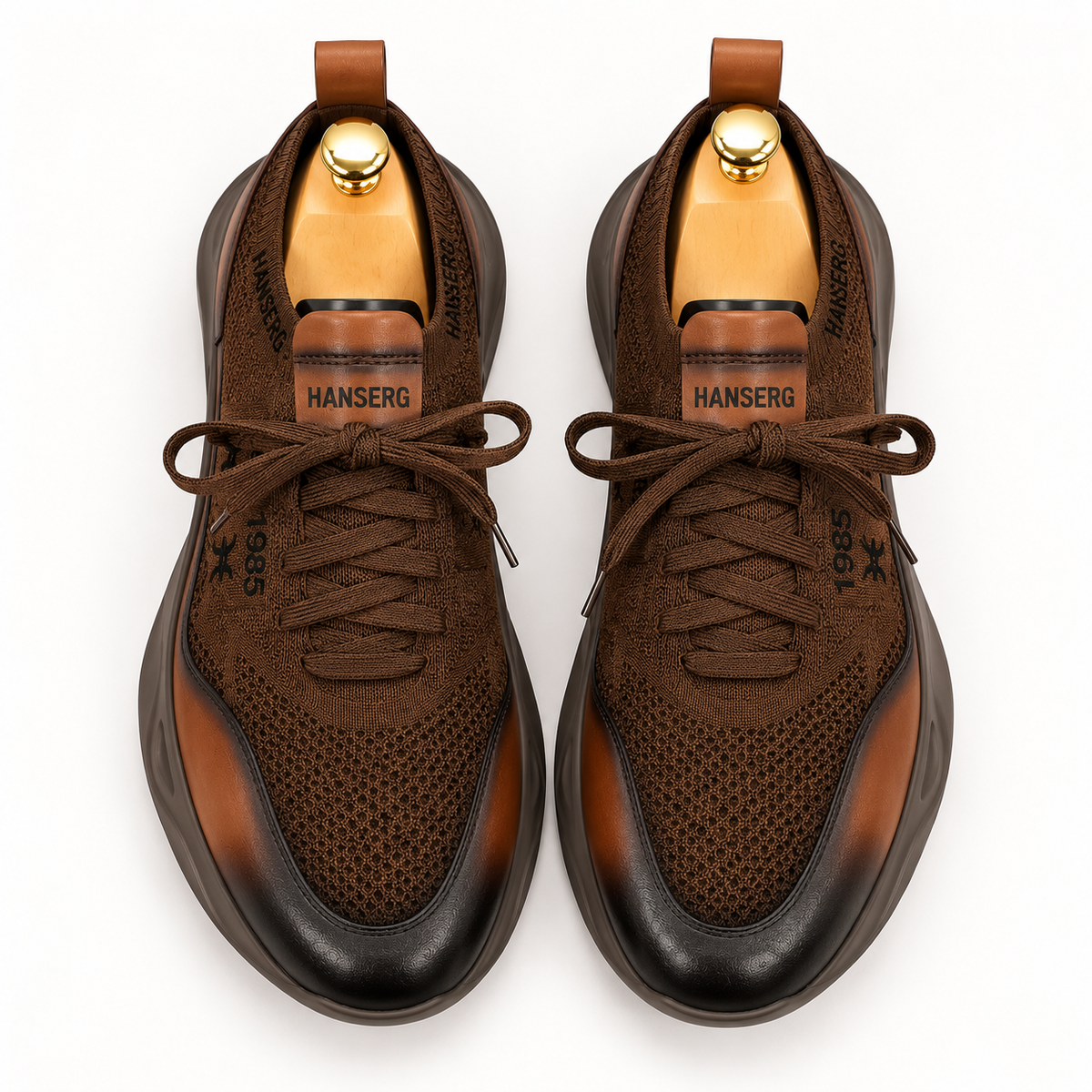 Sneaker hansberg en maille marron