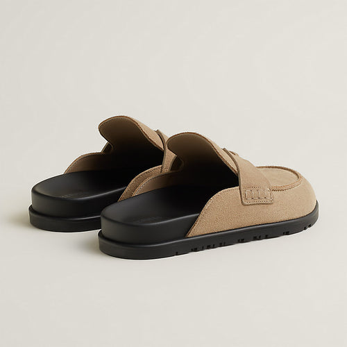 Babouche cuir marron