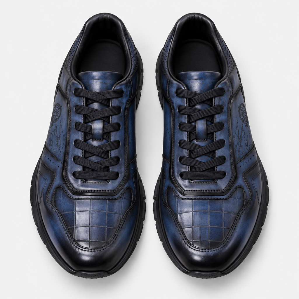 Sneaker Bleu croco semelle noire