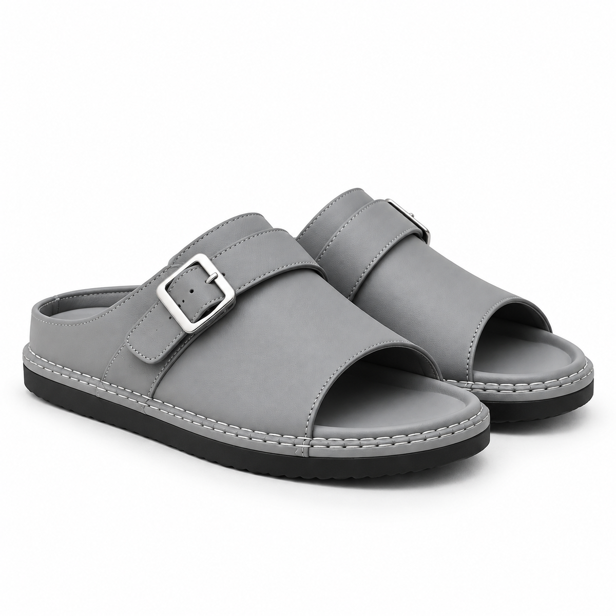 Sandale cuir noire élégante